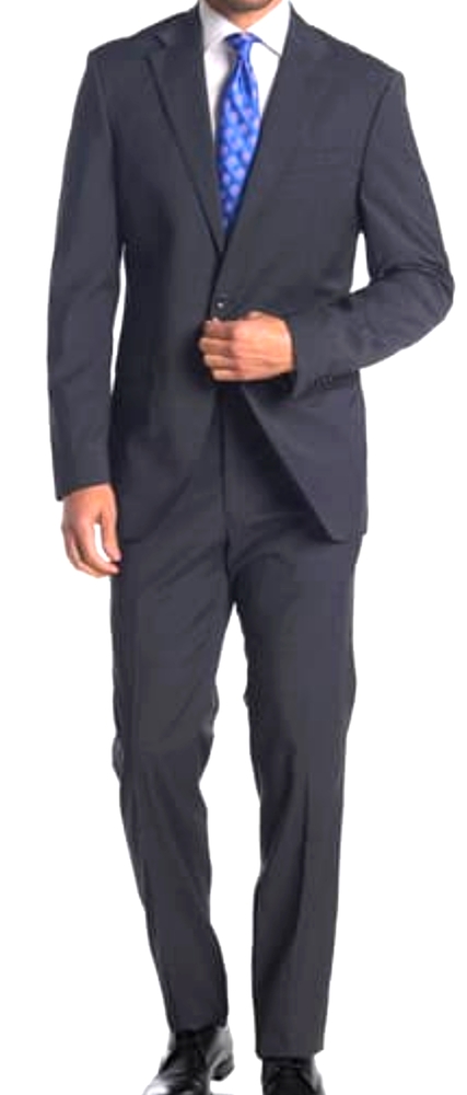 Kenneth Cole Travel Ready Suit Charcoal Box Check